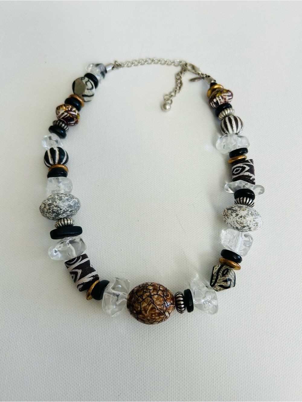 Chico’s Brown and Black Beaded Statement Necklace
